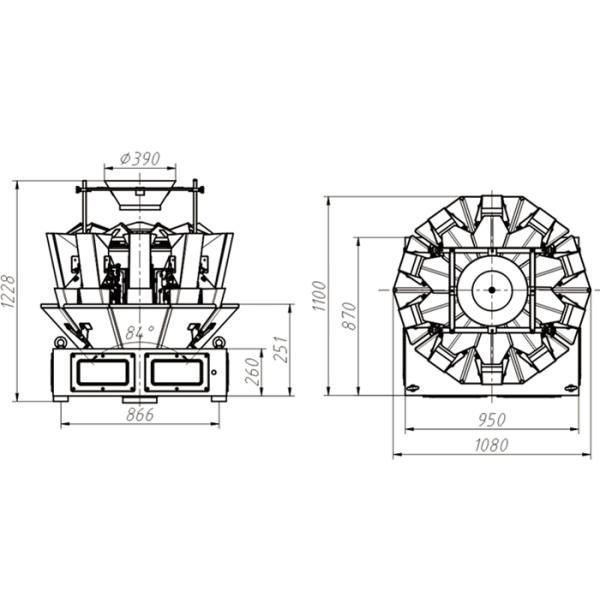 Weigher Multihead стали углерода 10 главный
