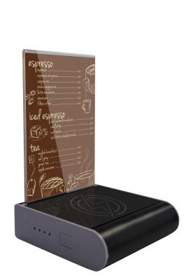 Trangle Shape Top Table Smartphone Charging Station Menu Power Bank With Acrylic Sheet