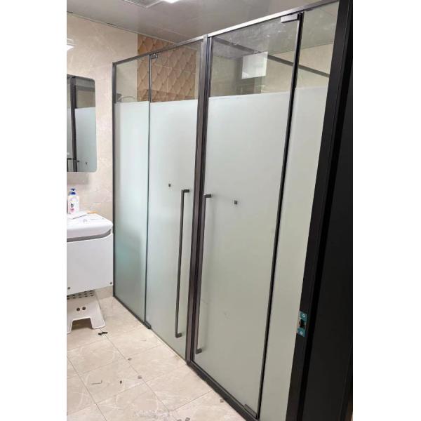 Mampara de ducha de acero inoxidable 304 con puerta de vidrio cuadrada, partición para baño, accesorios para puerta de vidrio