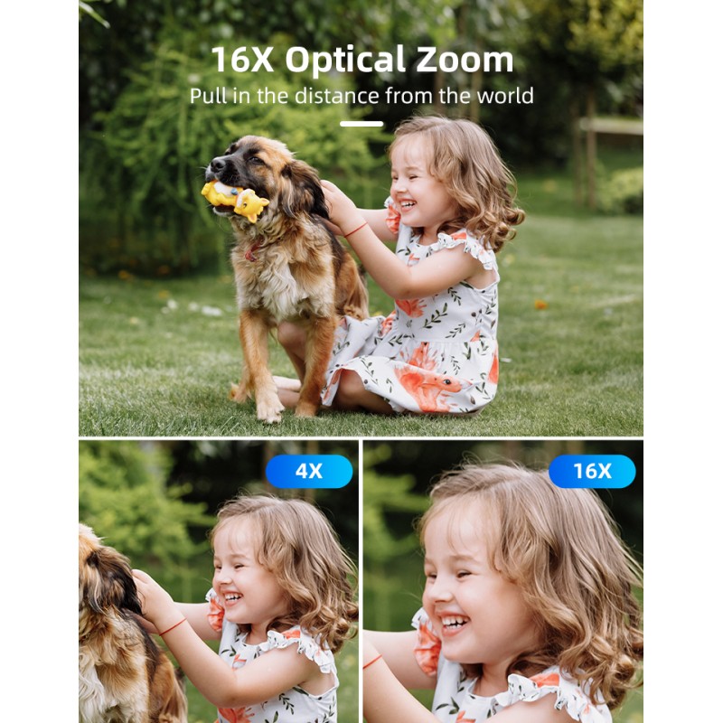 2.7K Video Camera Camcorder,16X Optical Zoom 4.0 Inch IPS Screen for  Vlogging Live Streaming Camera Recorder With Microphone