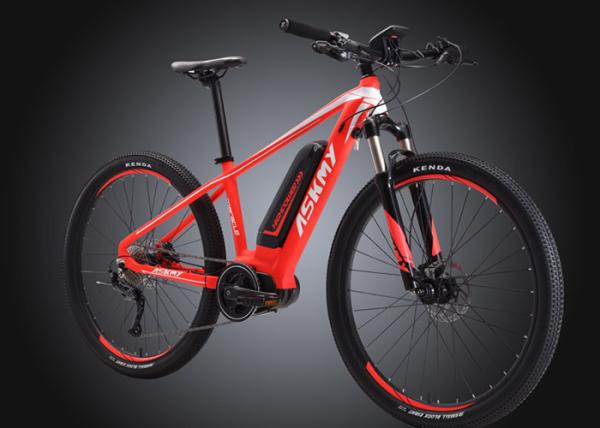 Aluminum 27.5 Electric Mountain Bike 11.6AH Black / Red Luxury Design