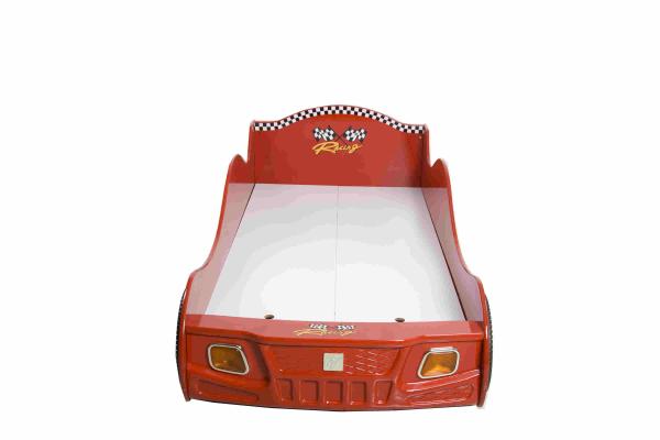 Cartoon Bedroom / Kids Playroom Furniture Children Racing Car Bed With LED Lights