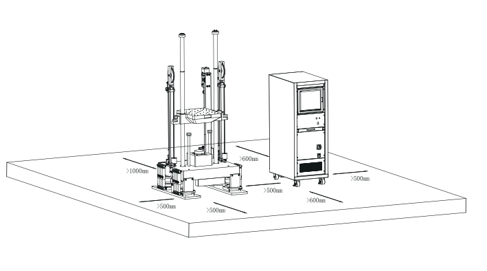 Large Lithium Battery Pack Mechanical Impact Tester With 200mmx200mm Working Table