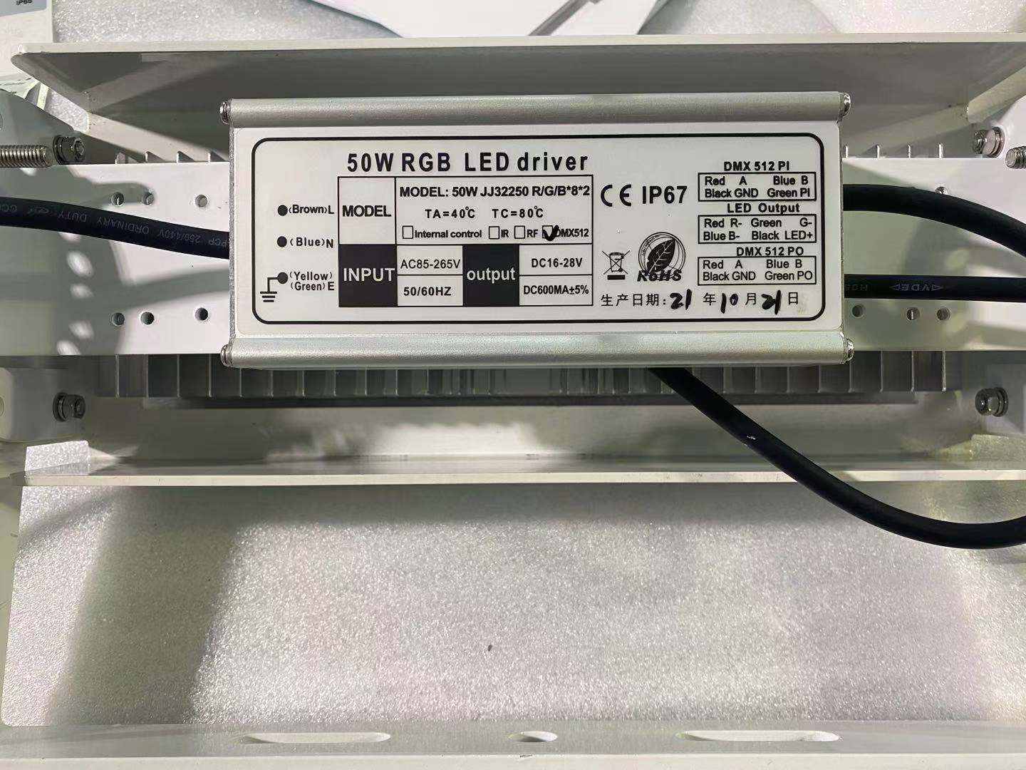 свет потока СИД 50w IP66 RGB с регулятором цвета DMX512 изменяя