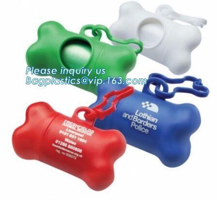 Portable 15Rolls Bag Custom Logo Kinds of Colors Bone Shape Dispenser Pet Puppy Cat Dog Poop Bag