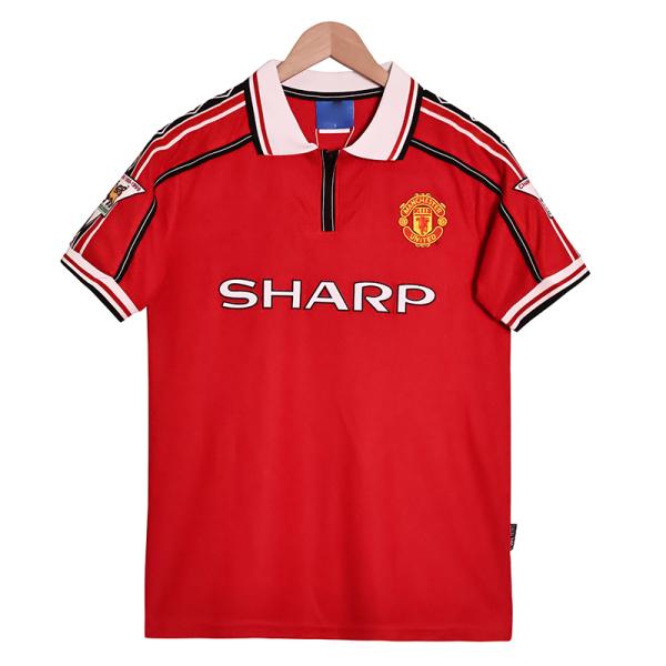 Manchester United 1998-1999 Season Home Jersey Replica Group Customization Exclusive