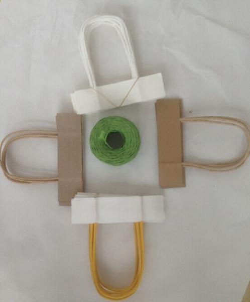 Paper bag handle for kraft paper bag  twisted handles in white color