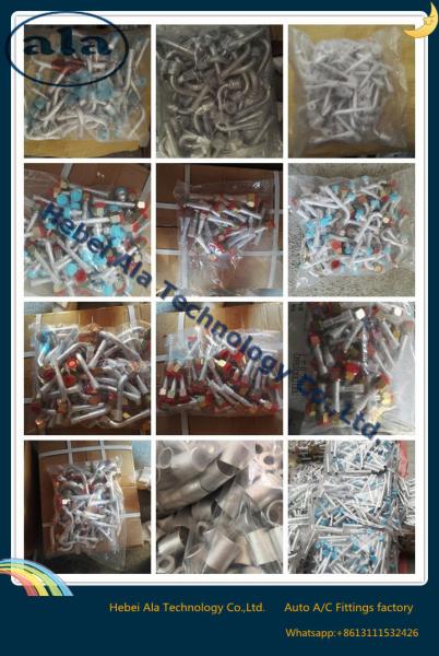 Auto a/c aluminum pipe fitting for hose Car A/C HOSE FITTINGS Aluminium joint with iron cap