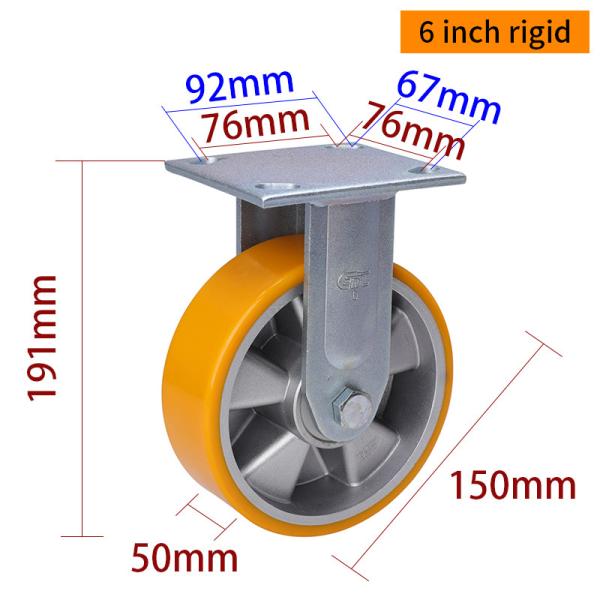 Heavy Duty Castors 150mm 6 Inch Swivel Caster With Brake 736-86A