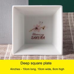 Japanese Cherry Blossom White Round Rectangle Square Baking Dessert Bowl Restaurant Ceramic Dinner Plate And Mug