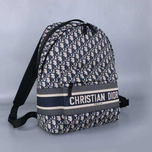 Concepteur Small Diortravel Backpack Dior Oblique Jacquard bleu