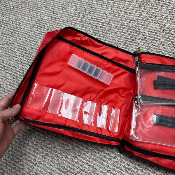 CROSS-BORDER EXPLOSIVE BANK BAG ZIPPER BAG RED NYLON SECURITY PURSE MEDICINE BAG GUN AMMO BAG