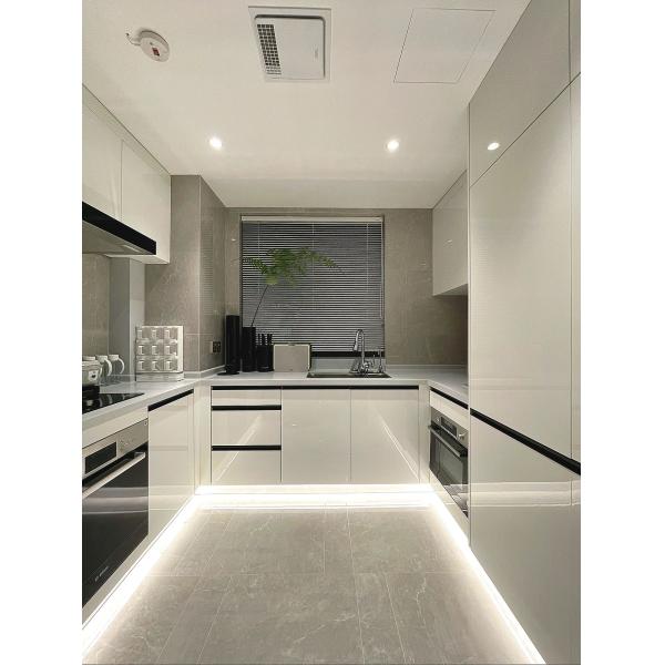 Custom American Oak  White Paint Kitchen Cabinet For Apartment