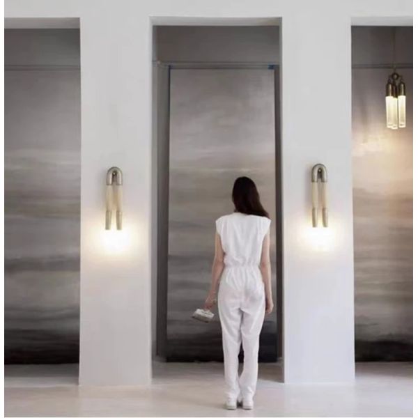 Copper Decor LED  Bedroom Corridor Hotel Living Dining Room Horsehair Sconce Wall Lamp  (WH-VR-148)