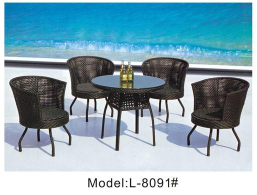 6pcss swivel patio wicker dining chairs -8091