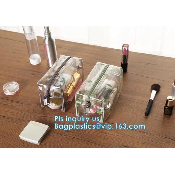 Travel Organizer Mini Cosmetics Clear Pvc Zipper Bag With Handles, vinyl pvc travel cosmetic packaging bag with zipper,