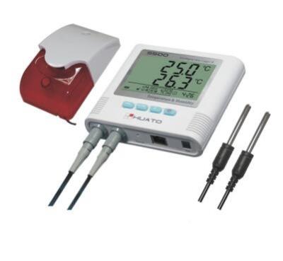 Registador de dados de dois canais externo da temperatura da exposição de alarme com software