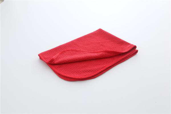 Red color microfiber microfibre waffle weave car cleaning cloth sports towels