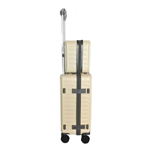 Yellow Cabin Luggage Unisex PC Carry-on Sets With Cosmetic Case Hard Shell Trolley Suitcase Luggage Spinner Caster 12