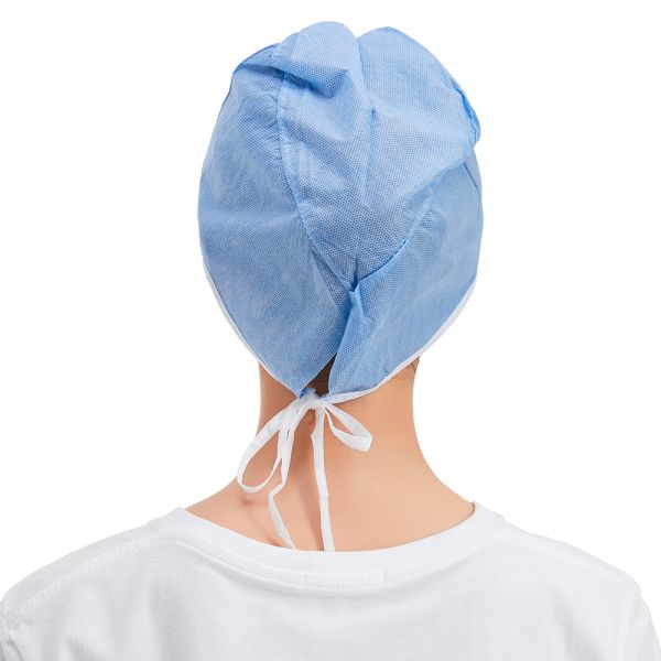 OEM Handmade Nonwoven Doctor Cap for Men and Women Hot Selling Surgical Protective Hospital Medical Cap with Ties