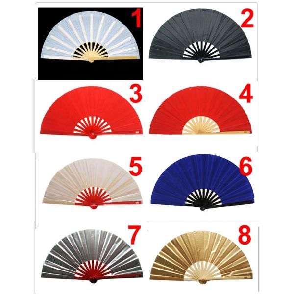 [I AM YOUR FANS] Good Quality Red Bamboo Ribs Fabric Big Hand Fan Hot Sale China Traditional Bamboo Kungfu Fan