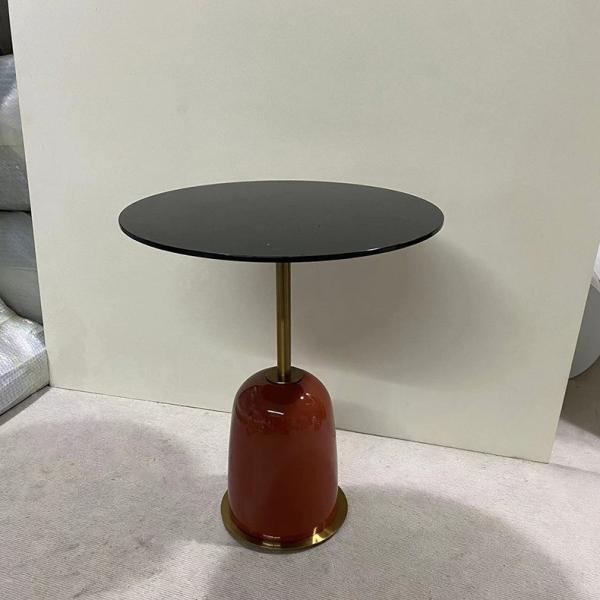 Fiberglass Painted Base Hotel Coffee Table Round Metal Corner Couch Side Table