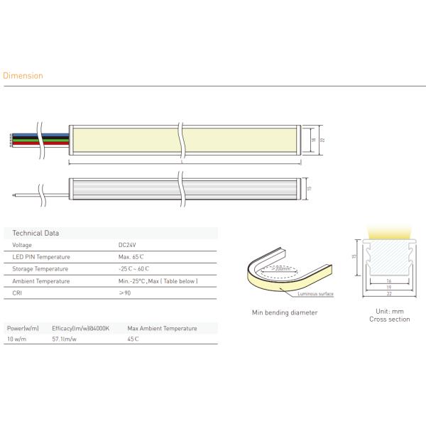 LEDCORP® DC24V LED Neon Flex Enbedded Pro/CCT/RGB/Digital/DMX/360° Consumption OEM/ODM Available