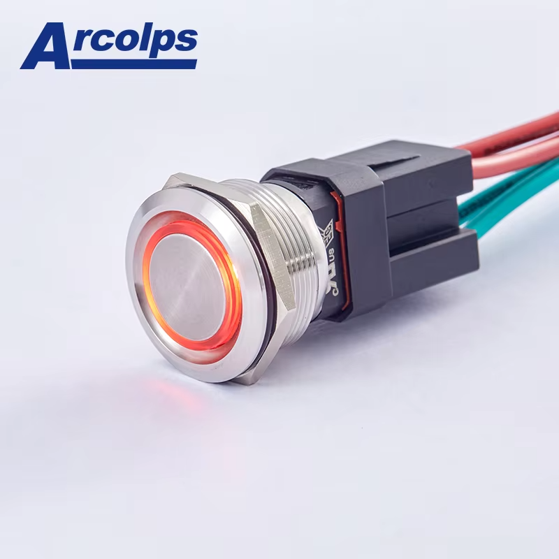 Waterproof 25mm Push Button Switch High Current Momentary Switch Wear Resistant