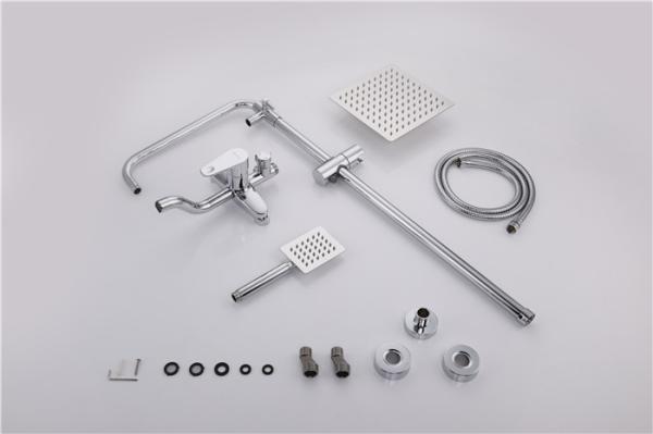 Fully Plated Bath Shower Accessories 304 Stainless Steel Shower Rod Faucet Handle