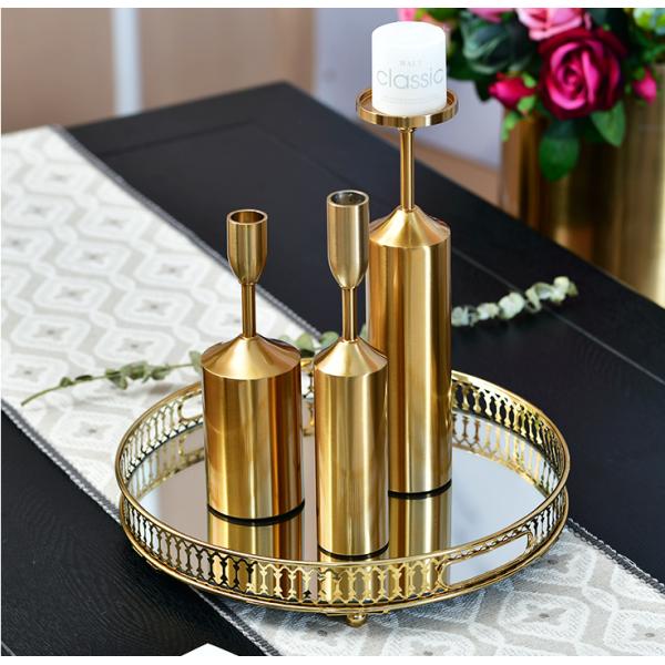 Nordic Aluminum Alloy 32cm Diameter Metal Jewelry Tray