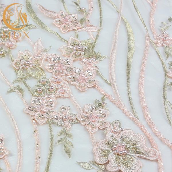 Ткань платья шнурка вышивки 3D ткани шнурка Applique MDX Multicolor