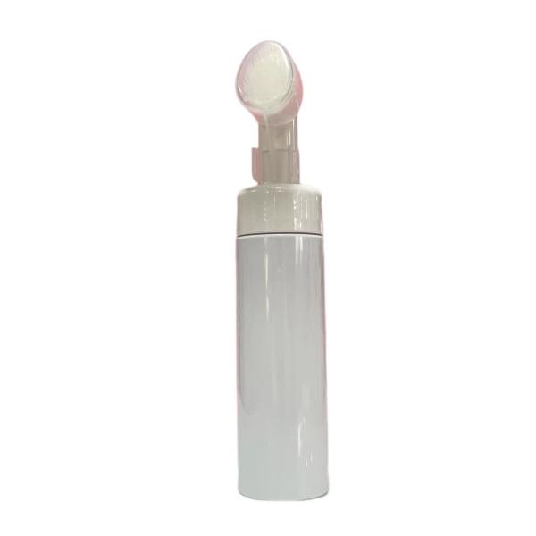 Cosmetic Facial Cleanser 50ml 100ml 150ml Pink White Pink Pet Foam Pump Bottle With Eva Silicone Brush