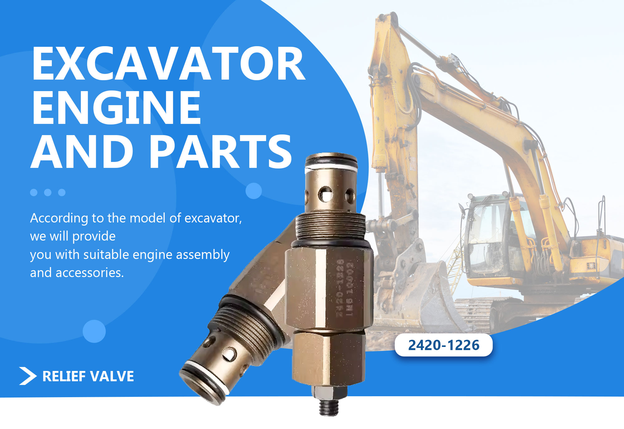 High Quality Excavator Main Relief Valve for komatsu PC30 PC35 PC40 PC45 Excavator
