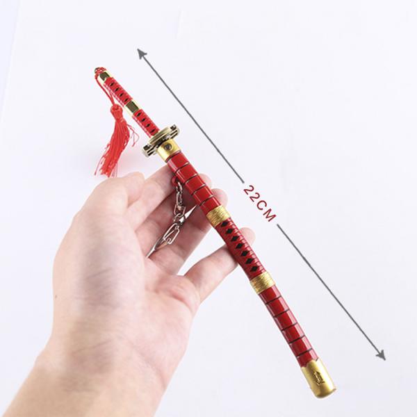 Zoro Shusui 3D Model One Piece Sword Keychain Zinc Alloy Automatic Elasitc Katana