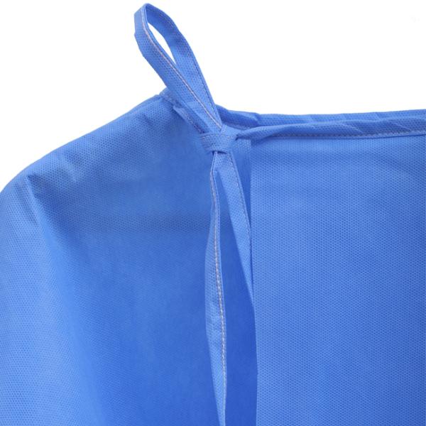 Knitted Cut Disposable Isolation Gown , Hospital SMS Isolation Gown With Ce Iso