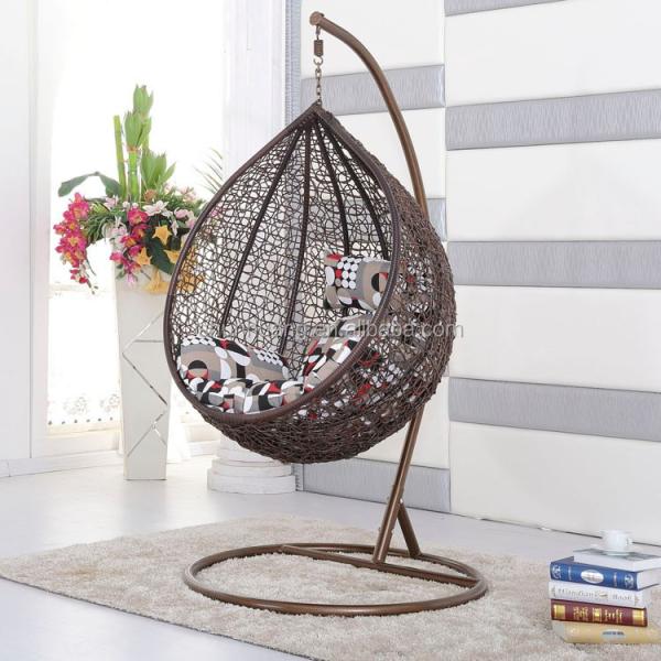 Indoor and Outdoor Farmhouse Water Shaped Swing Chair with Customizable Cushion Color