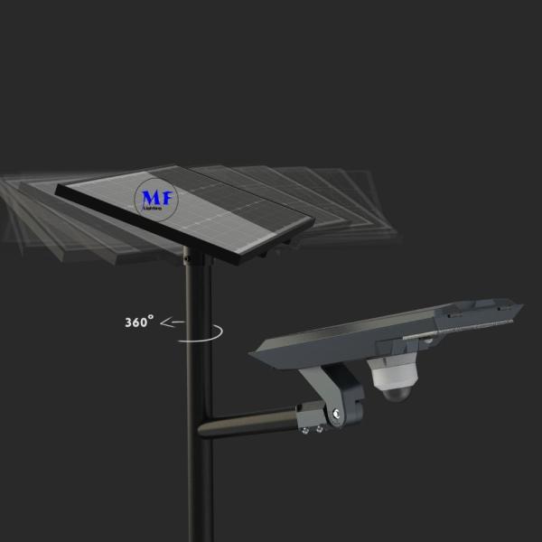Sensor de movimento à prova d'água de exterior Lâmpada de poste solar Iluminação de rua de paisagem LED Luz solar de rua