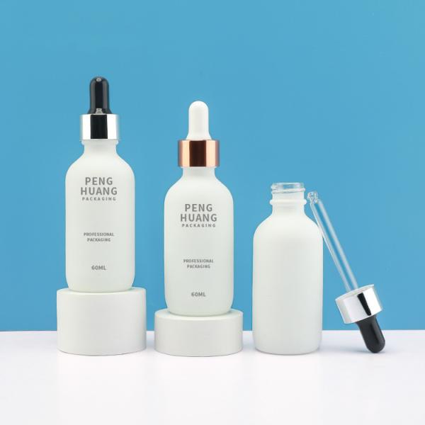 2oz 60ml a givré la bouteille de Boston autour de la bouteille en verre en verre de compte-gouttes d'huile de cheveux d'huile essentielle