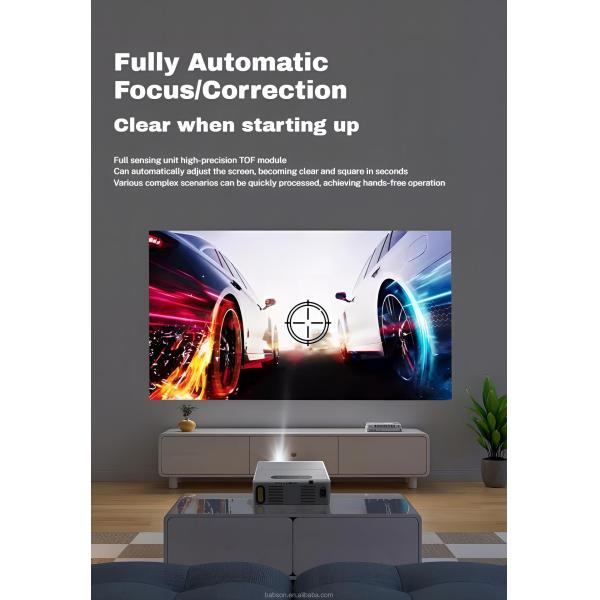 Budplus H5 4Android 9 Smart Home Theater Projector with 20000 Lumen LED Lamp 4K 1080P WiFi Remote 2G RAM for Movie Playback
