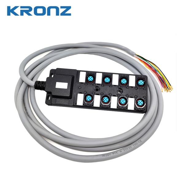 Двухканальная промышленная распределительная коробка 8 порта NPN для M12