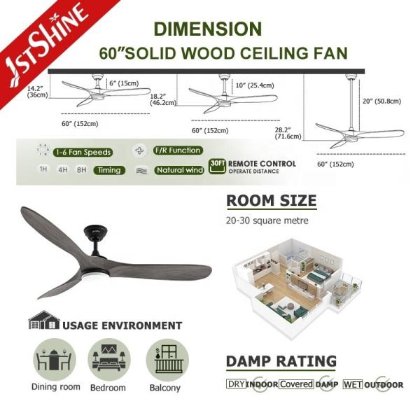 O ventilador de teto de madeira personalizado da 1stshine com luz é a adição perfeita para qualquer espaço.