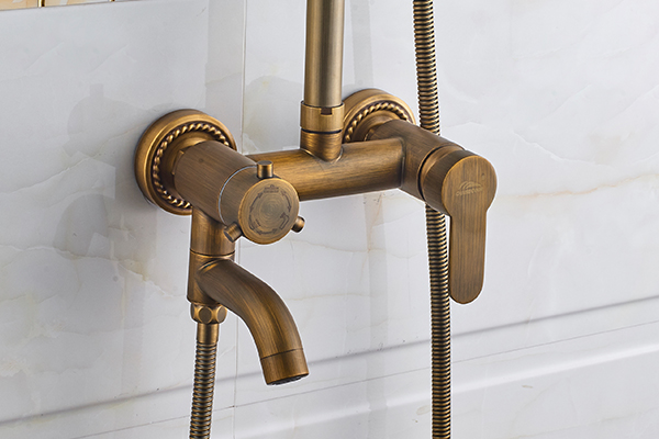 Sliding Brass Luxury Exposed Bath Shower Set Bronze Color Beautiful Appearance