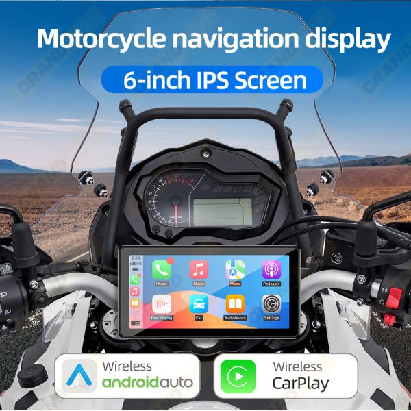6 inch motorcycle carplay navigation screen 1080P high-definition lens waterproof motorcycle parking monitoring tire pressure detection recorder