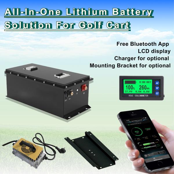 China Factory Lithium Golf Cart Deep Cycle Batteries 72V 105Ah 150A LiFePO4 Battery Pack