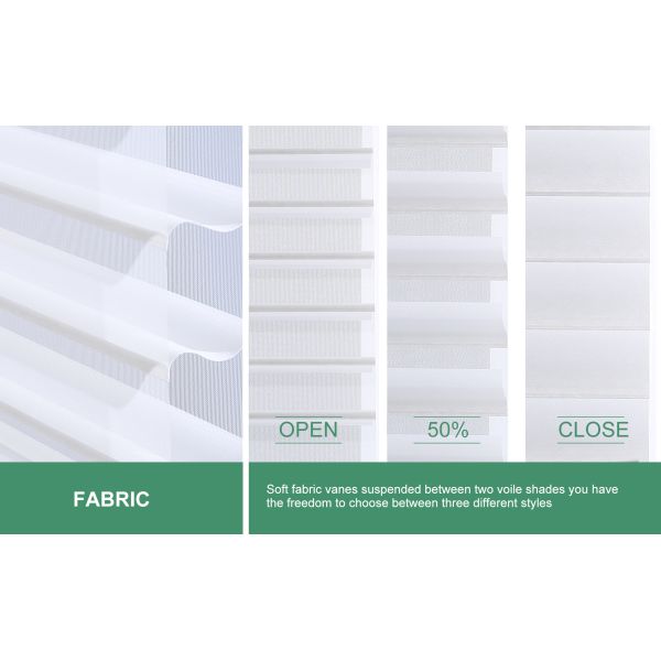 100% Polyester Vertical Blinds Fabric - Customizable Color Shangri-La Blinds for French Windows