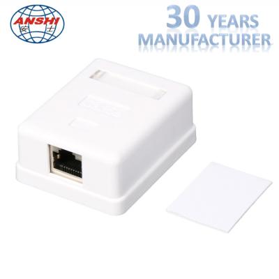 RJ45 STP Keystone Jack Single Port Surface Mount Box With High Impact Housing
