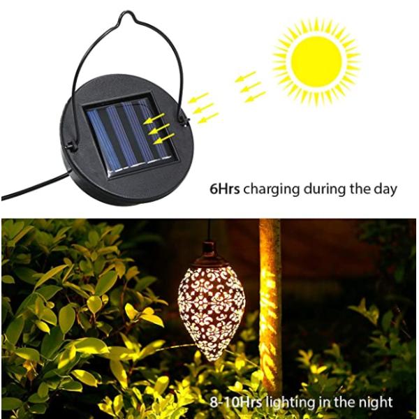 Warm White 4.3 Inches 1.2V Solar Hanging Patio Lights