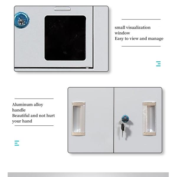 Modern 12-Door Metal Steel Storage Cabinet Cell Phone Charging Locker for Office School Gym Supermarket Hospital Use