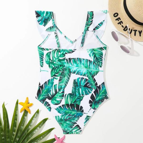 Backless Girls One Piece Swimming Suits Cute Printed