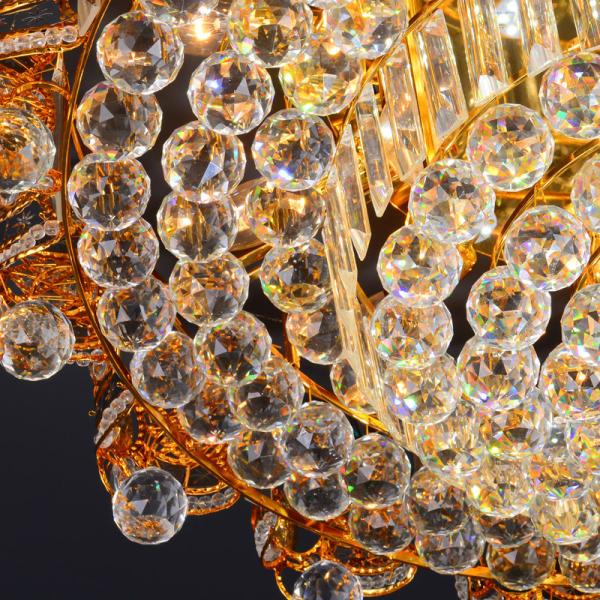 Round Living Room Lamp Modern Minimalist Crystal Lamp LED Bedroom Luxury Crystal Ceiling Lamp